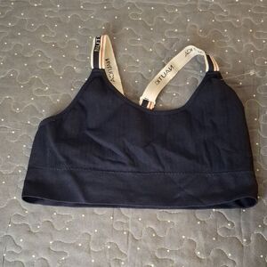 Nautica Navy Blue Sports Bra with Logo Straps